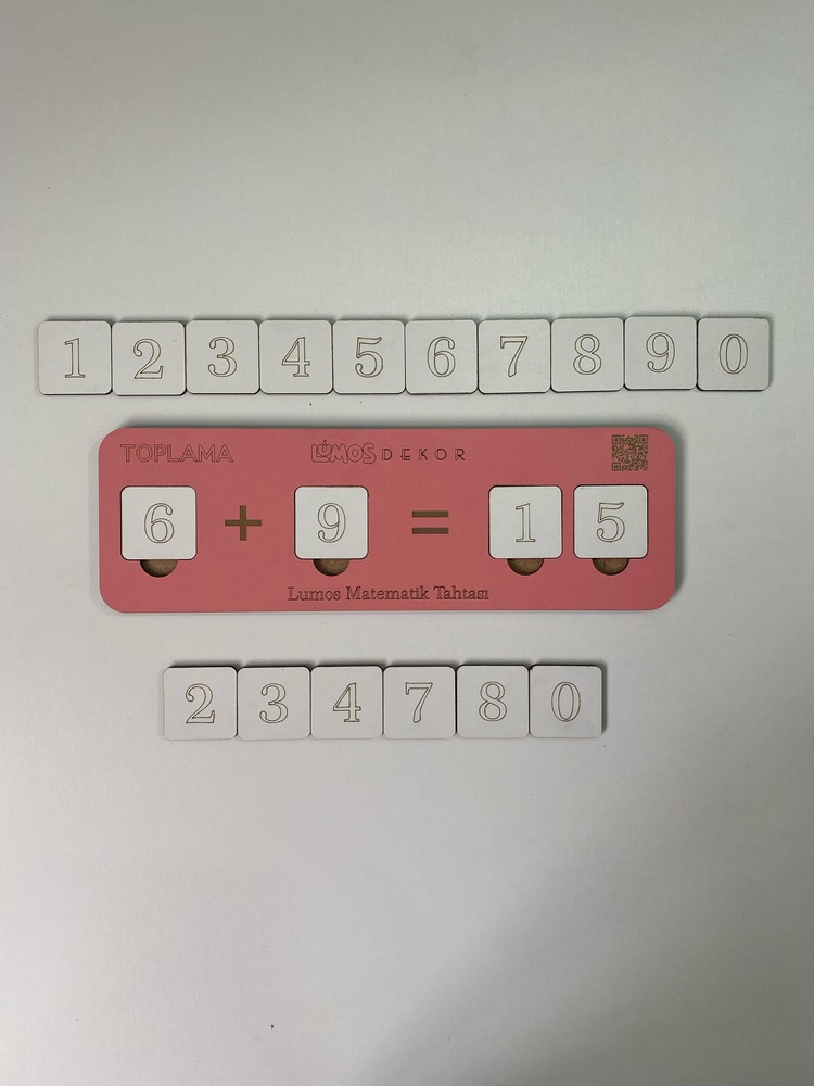 Ahşap Toplama İşlemi Toplamayı Öğreniyorum Puzzle Renk Pembe
