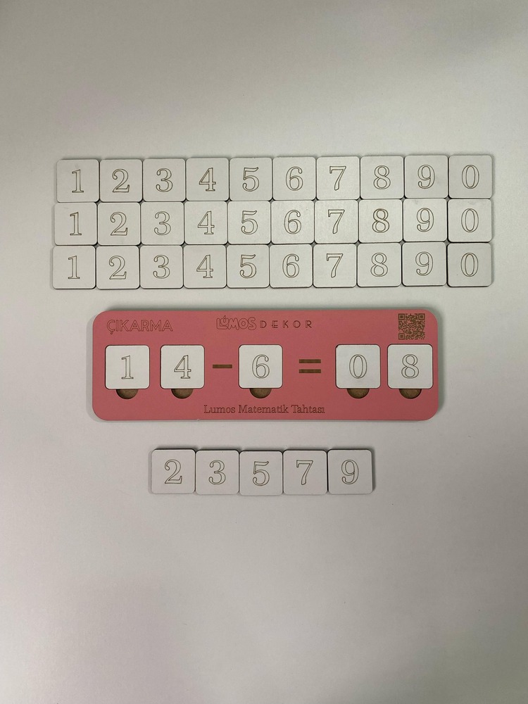 Ahşap Çıkarma İşlemi - Çıkarmayı Öğreniyorum Puzzle Renk Pembe