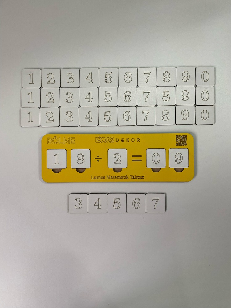 Ahşap Bölme İşlemi Bölmeyi Öğreniyorum Puzzle Renk Sarı