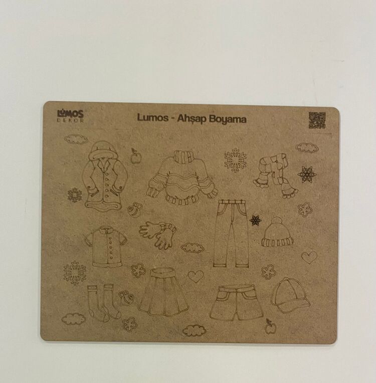 4'lü Ahşap Boyama Seti - 33x27 cm MDF - Eğitici ve Eğlenceli Çocuk Aktivite Panosu - Set 3