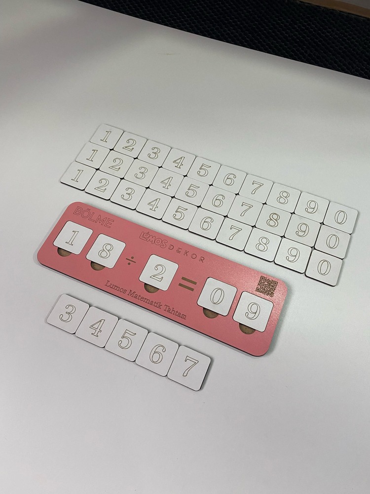 Ahşap Bölme İşlemi Bölmeyi Öğreniyorum Puzzle Renk Pembe