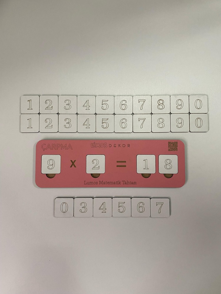 Ahşap Çarpma İşlemi Çarpmayı Öğreniyorum Puzzle Renk Pembe