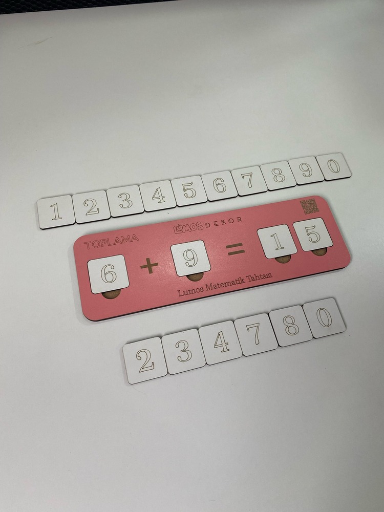 Ahşap Toplama İşlemi Toplamayı Öğreniyorum Puzzle Renk Pembe