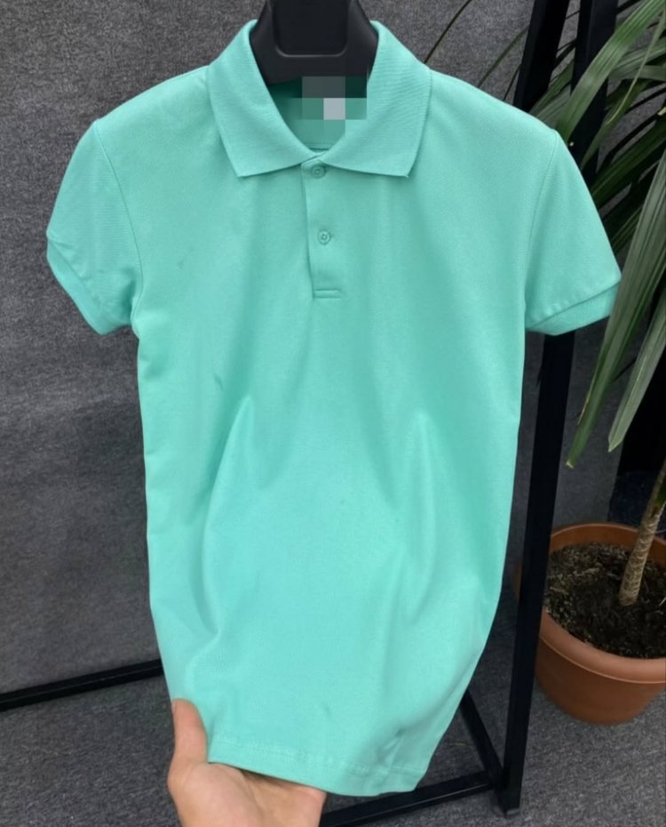 Su Yeşili Poloyaka T-shirt 