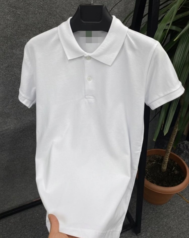 Beyaz Poloyaka T-shirt 