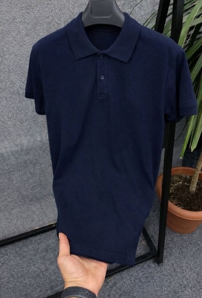 Lacivert Poloyaka T-shirt 