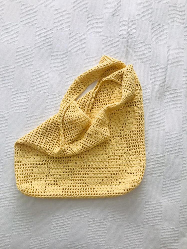 EL ÖRGÜSÜ SARI FİLE TOTE ÇANTA | BOHEM STİL ✨☀️