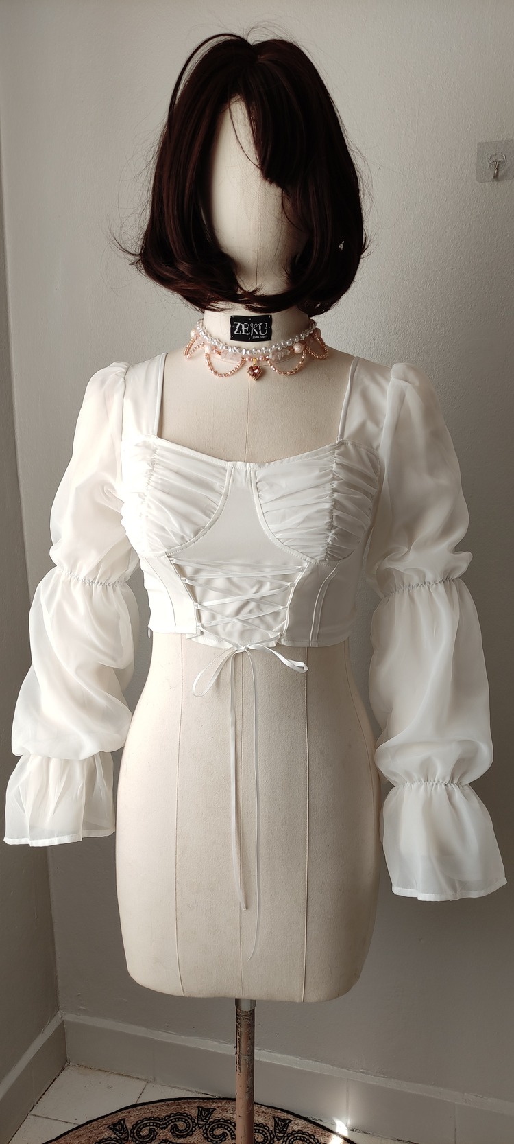 Korse Detaylı Şifon Bluz