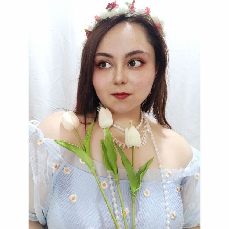 STD/Mavi Papatya Tül Elbise 