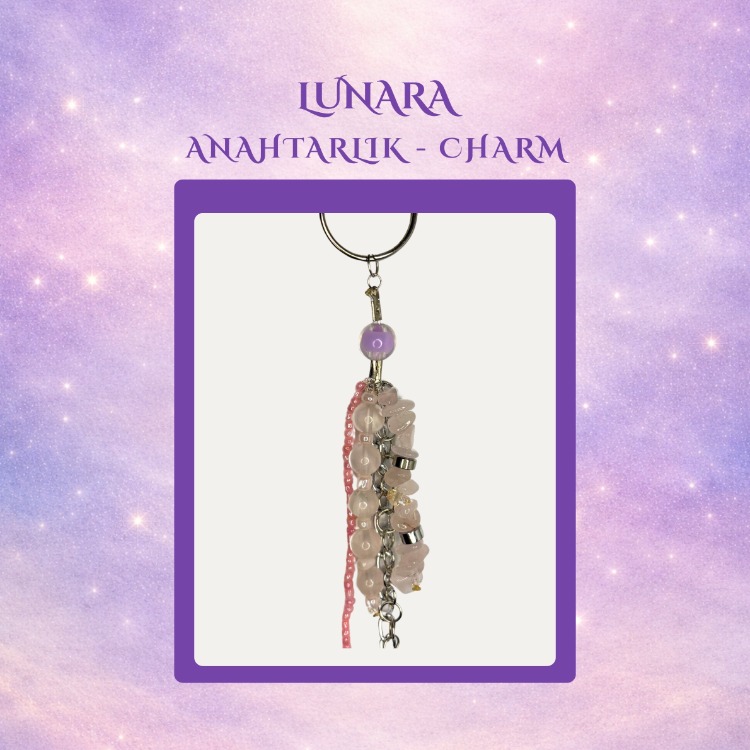 Pembe Kuvars Anahtarlık - Charm