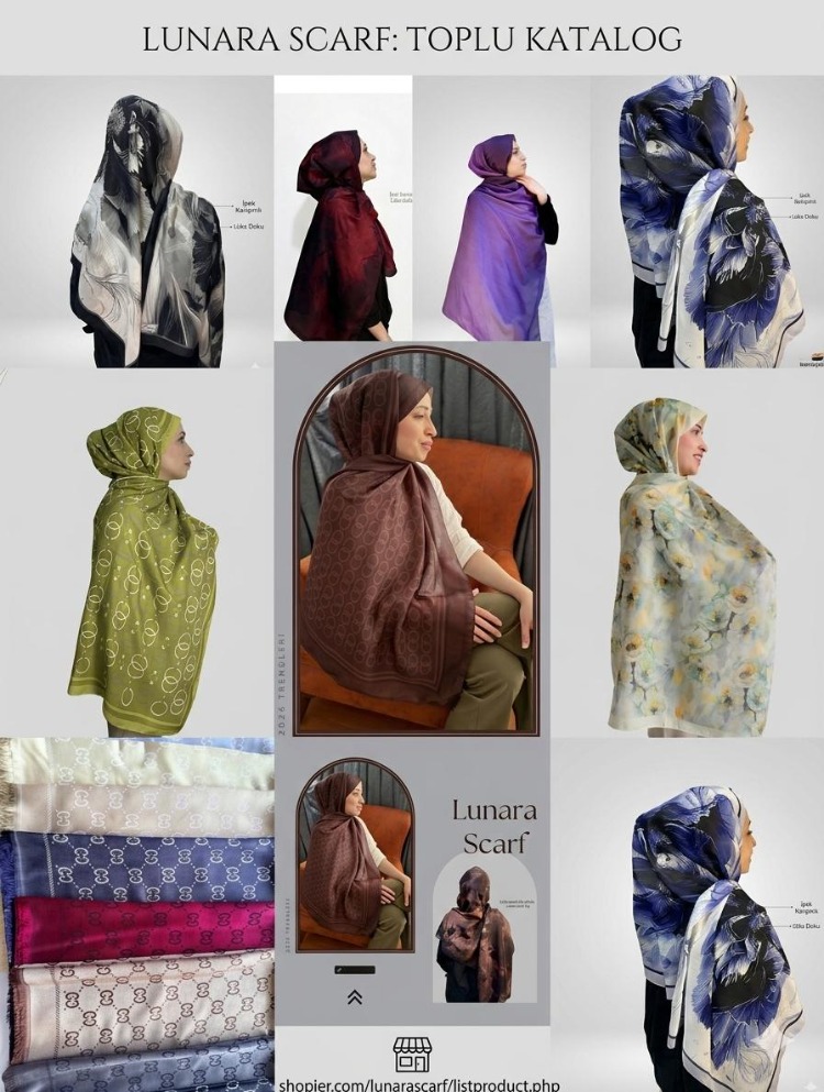  Lunara Scarf 30'Lİ Toptan Şal Paketi Dijital Pamuk Soft Kumaş