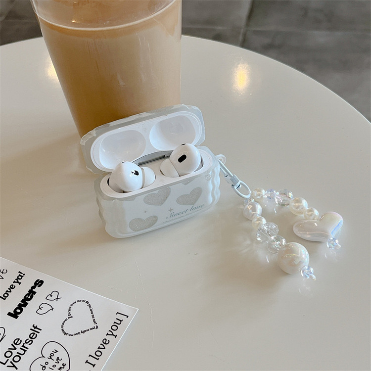 Airpods 1/2 & pro yüksek kaliteli parıltılı aşk kalp