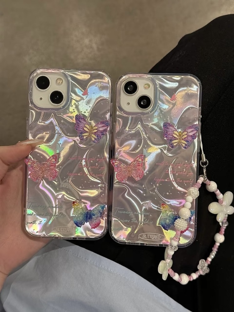 3D Kelebek Hologram Kılıf + Charm