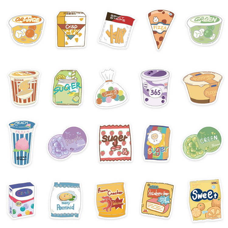 40 Desen orijinal karikatür atıştırmalık Su Geçirmez Stickers