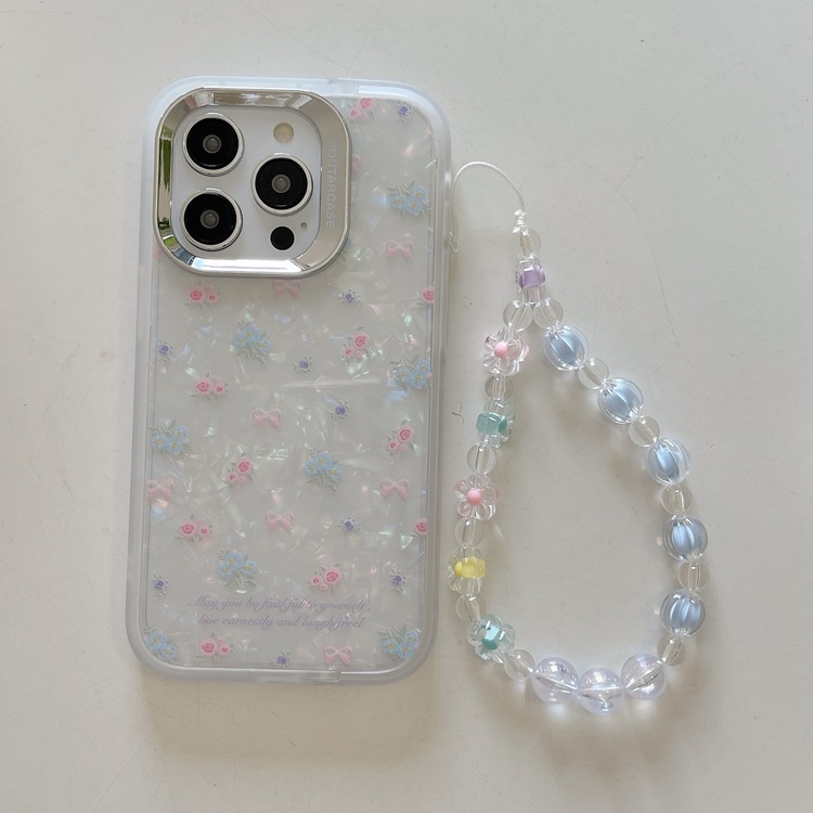 Standlı Kilif Hologram Çiçek Desenli İphone 12/13/14/15-Promax Uyumlu