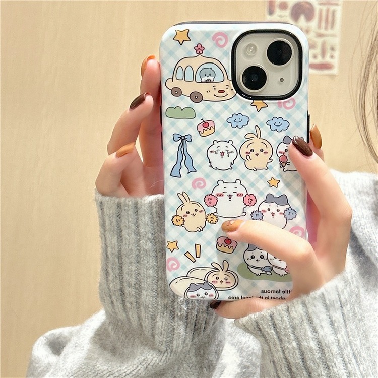 İphone 12/12Pro Lingge Jiikawa Karikatür Anti-Düşme