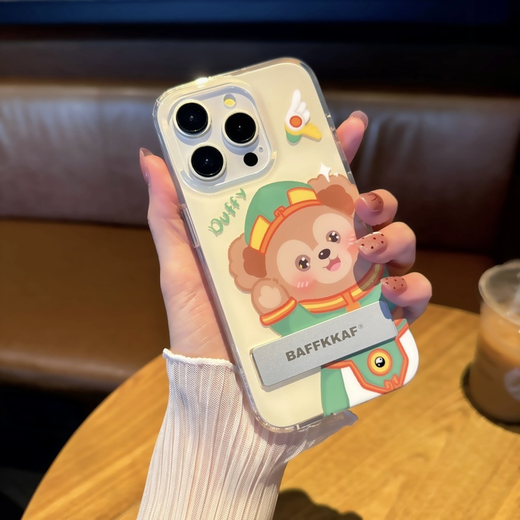 Duffy Ayıcık ve Cookie iPhone15 için uygun: 14promax 12 telefon parlak Apple 13 standı