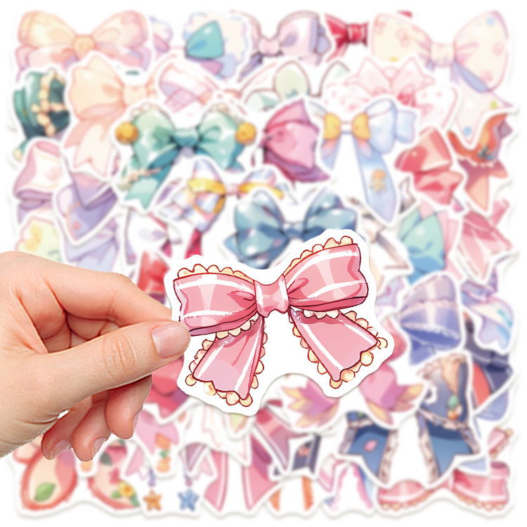 50 Desen Küçük Taze ve Sevimli Fiyonk Su Geçirmez Stickers