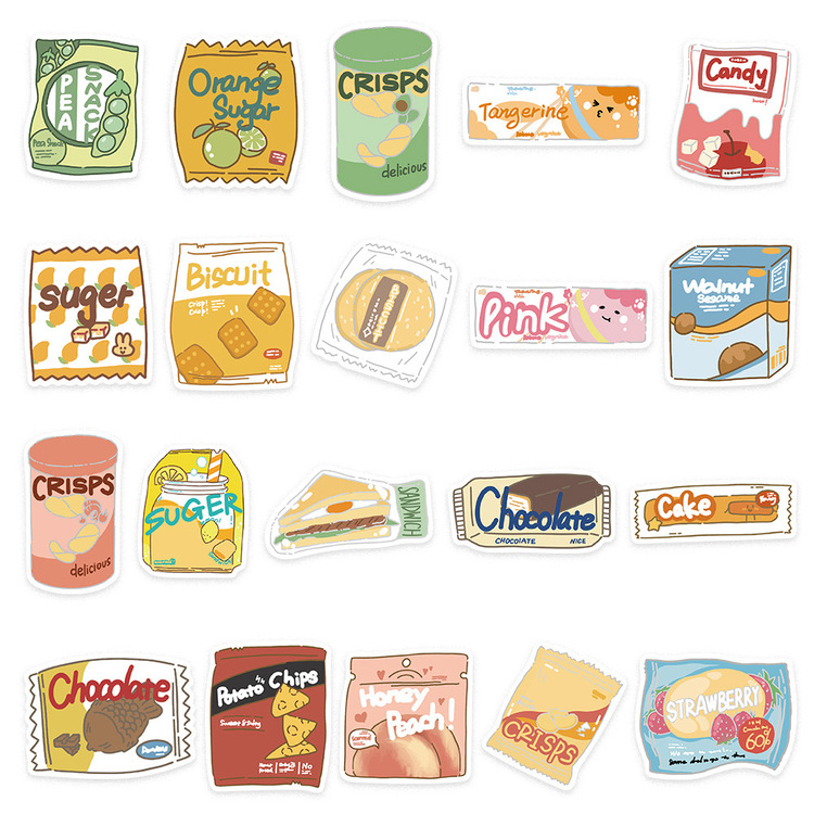 40 Desen orijinal karikatür atıştırmalık Su Geçirmez Stickers