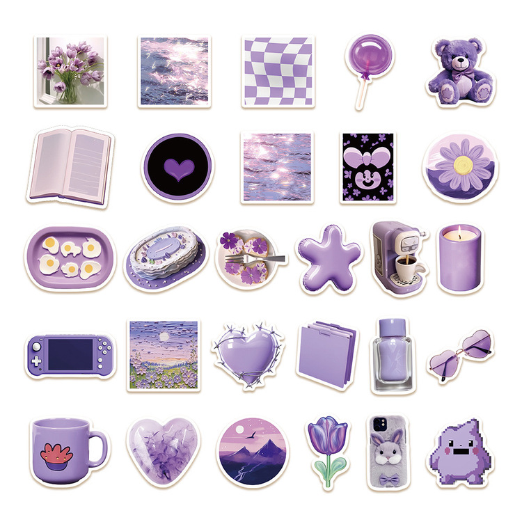 56 Desen Mor İns Tarzı Su Geçirmez Stickers