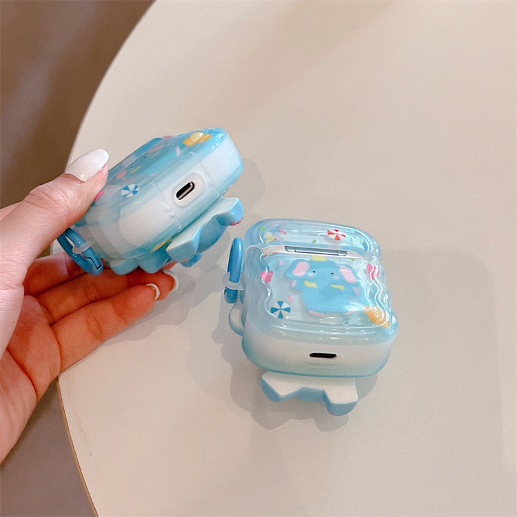 Üç Boyutlu Fil Desenli Airpods 1/2. Neşil-Pro 2