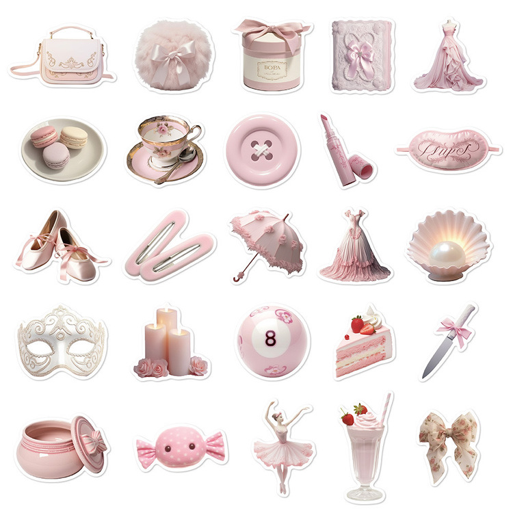 50 Desen Kore Tarzı Bale Kızı Su Geçirmez Stickers