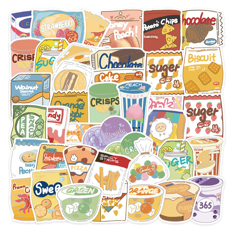 40 Desen orijinal karikatür atıştırmalık Su Geçirmez Stickers