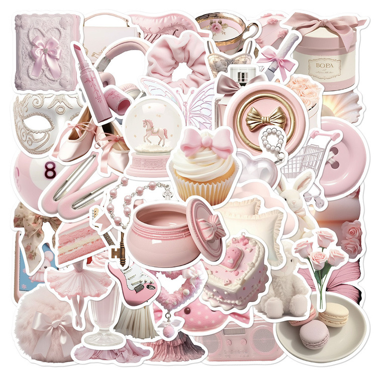 50 Desen Kore Tarzı Bale Kızı Su Geçirmez Stickers