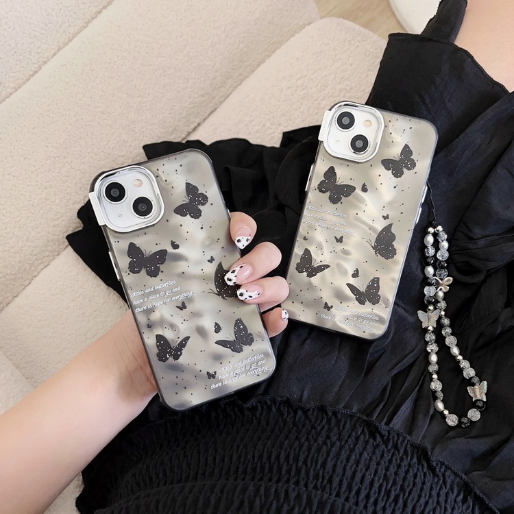 Kelebek Desenli İphone Kılıfı + Charm