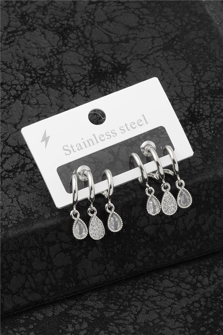 Pırlanta Detay Çelik Küpe