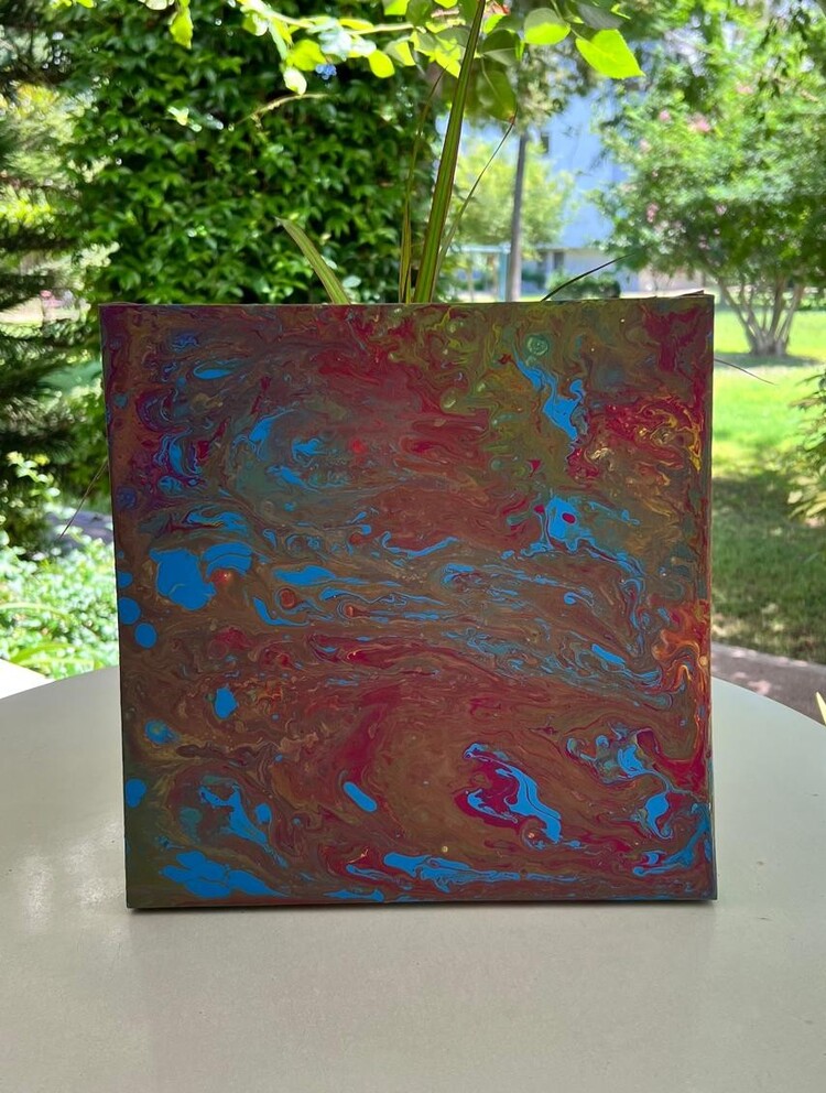STORM - Akrilik Pouring Tekniği / 30X30 cm