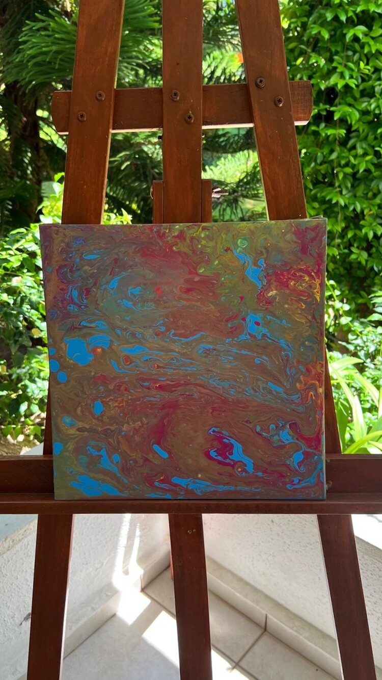 STORM - Akrilik Pouring Tekniği / 30X30 cm