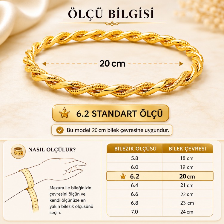 22 Ayar Altın Kaplama Çift Sıra Adana Burması Bilezik
