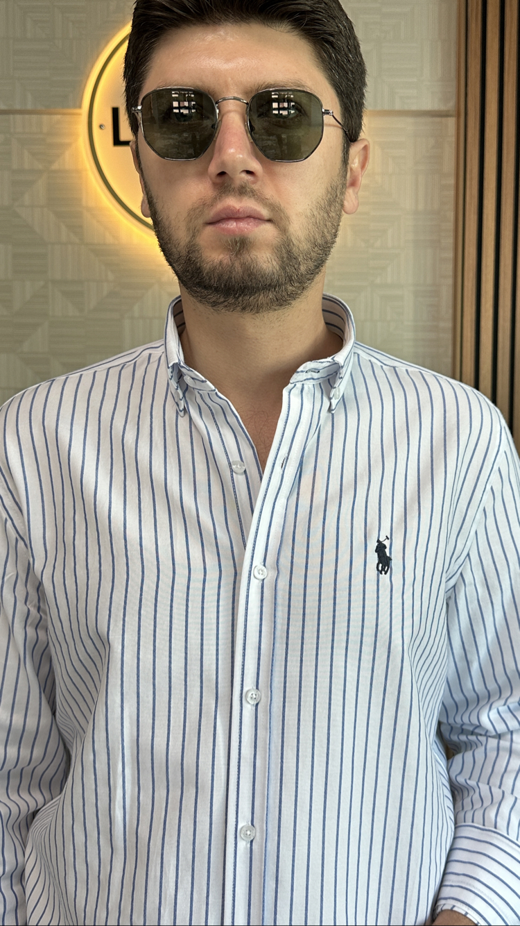 Polo Ralph Lauren Mavi Çizgili Regular Gömlek