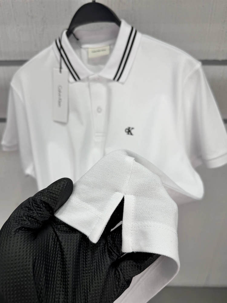 Calvin Klein Beyaz Polo Yaka Regular Fit T-Shirt