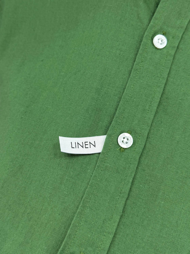 Lacoste Yeşil Keten Regular Gömlek