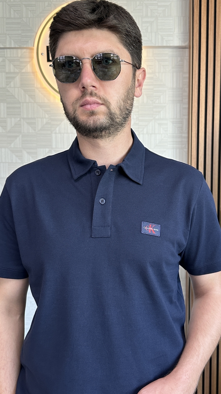 Calvin Klein Polo Yaka Lacivert T-Shirt