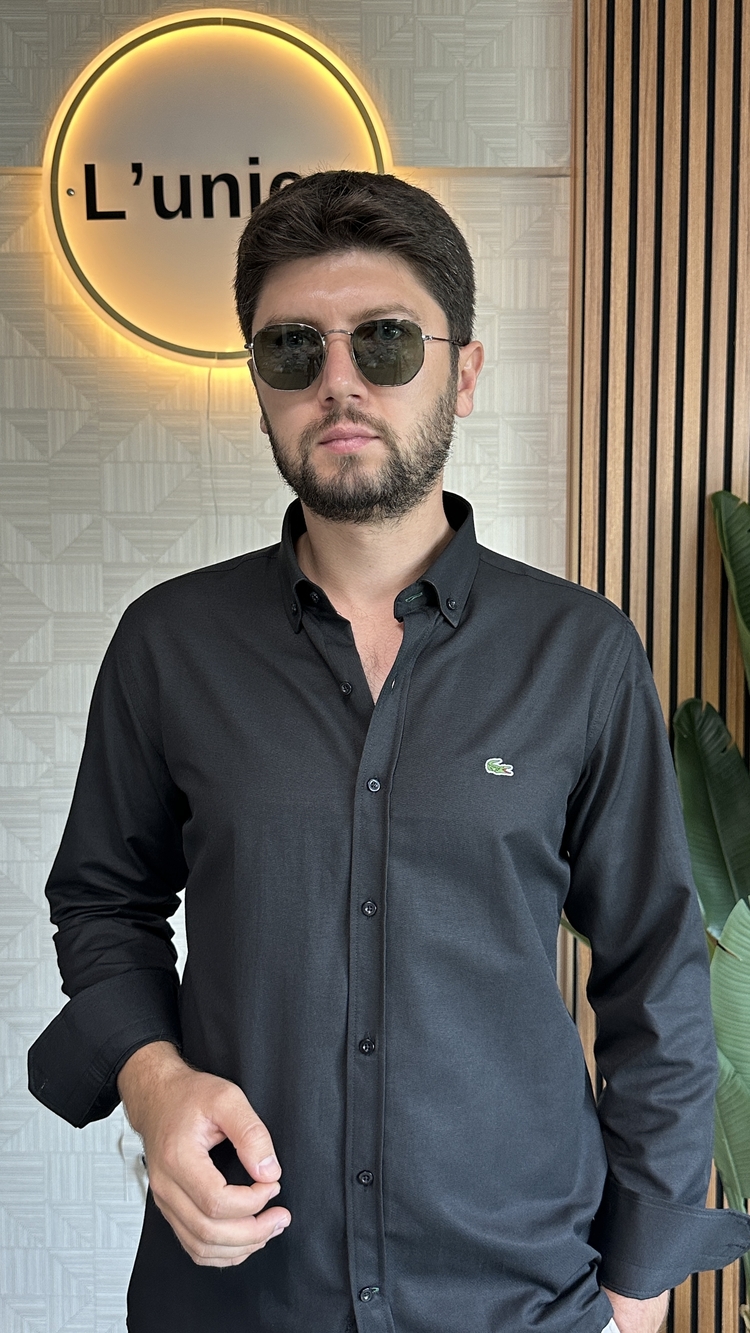 Lacoste Slim Fit Siyah Gömlek