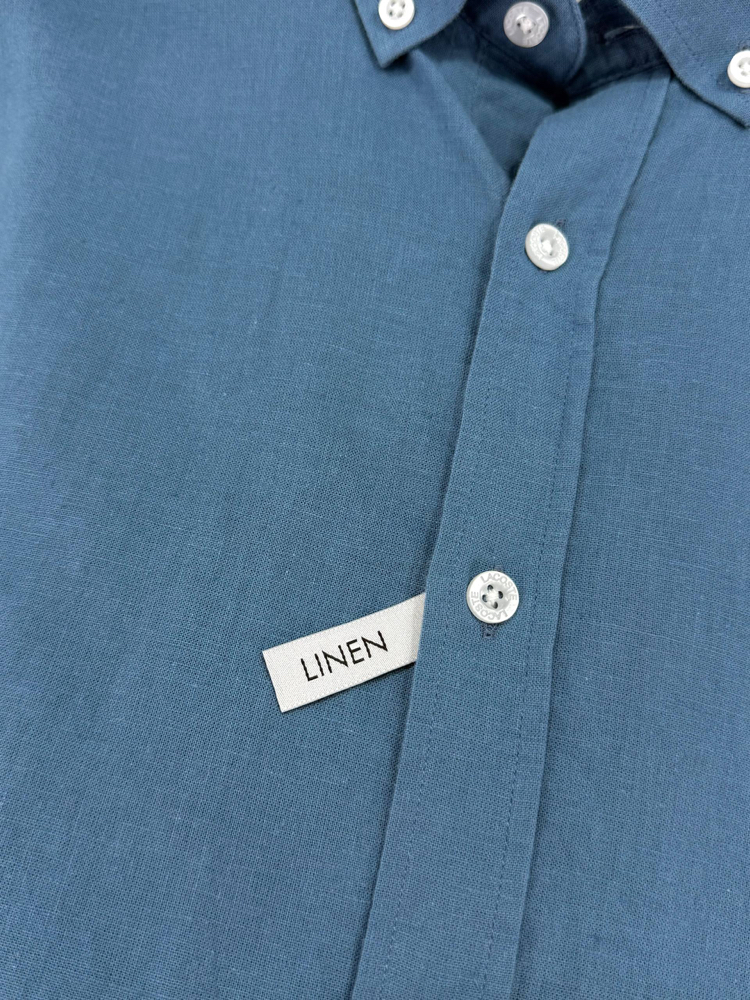 Lacoste Indıgo Keten Regular Gömlek