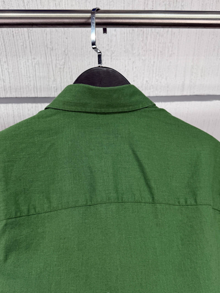 Lacoste Yeşil Keten Regular Gömlek