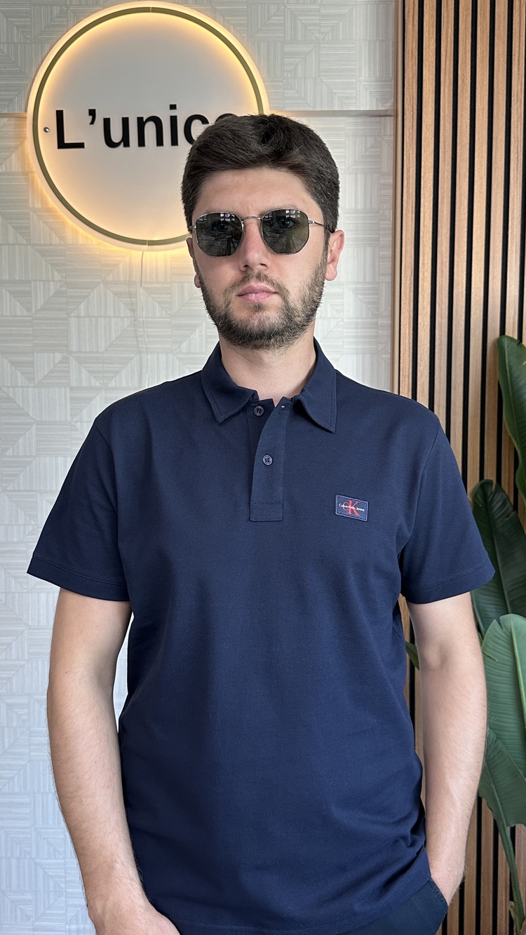 Calvin Klein Polo Yaka Lacivert T-Shirt