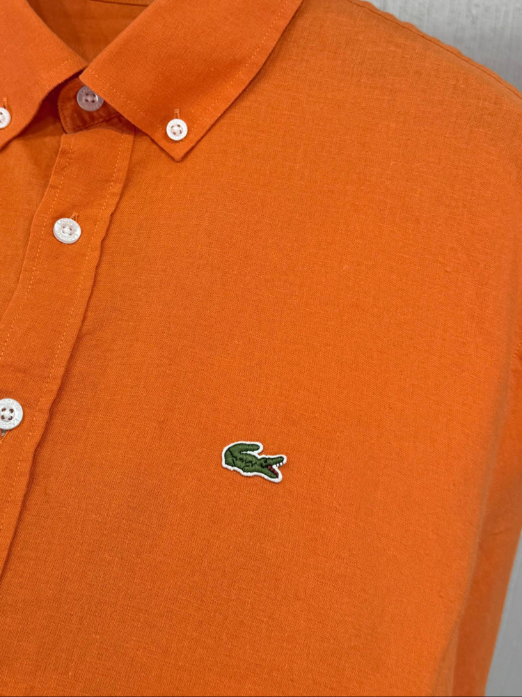 Lacoste Turuncu Keten Regular Gömlek