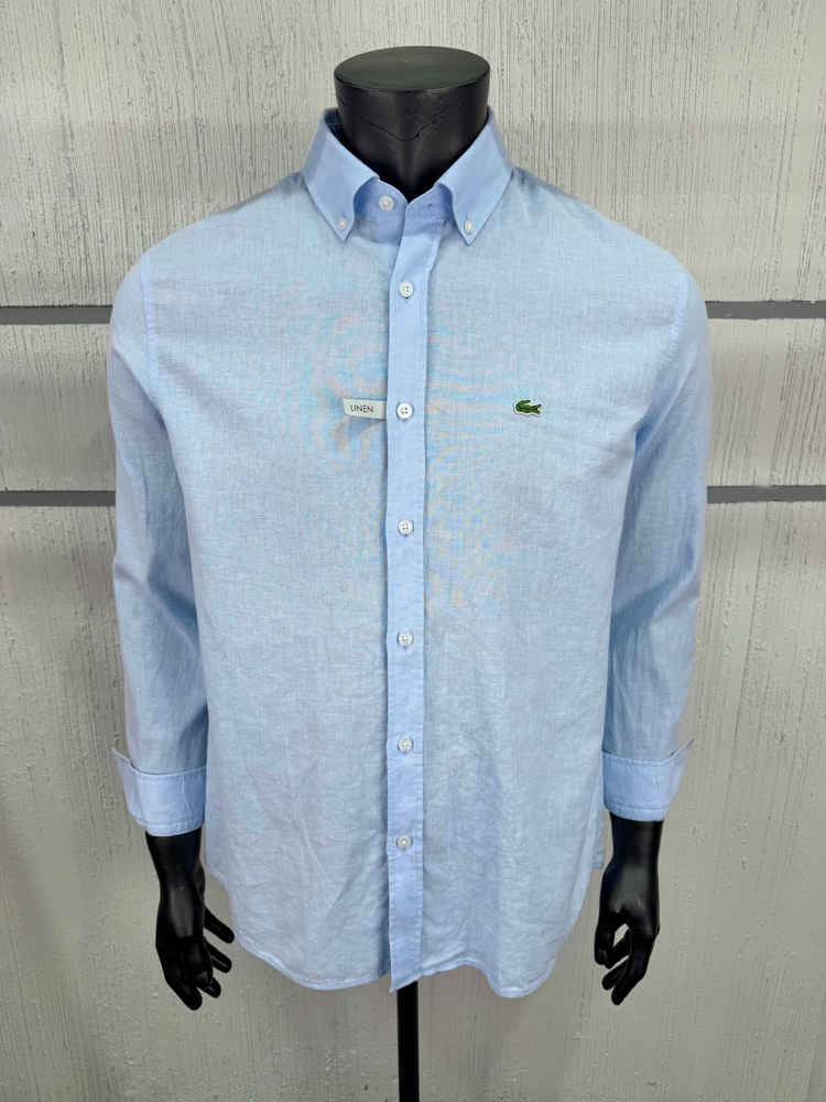 Lacoste Açık Mavi Keten Regular Gömlek