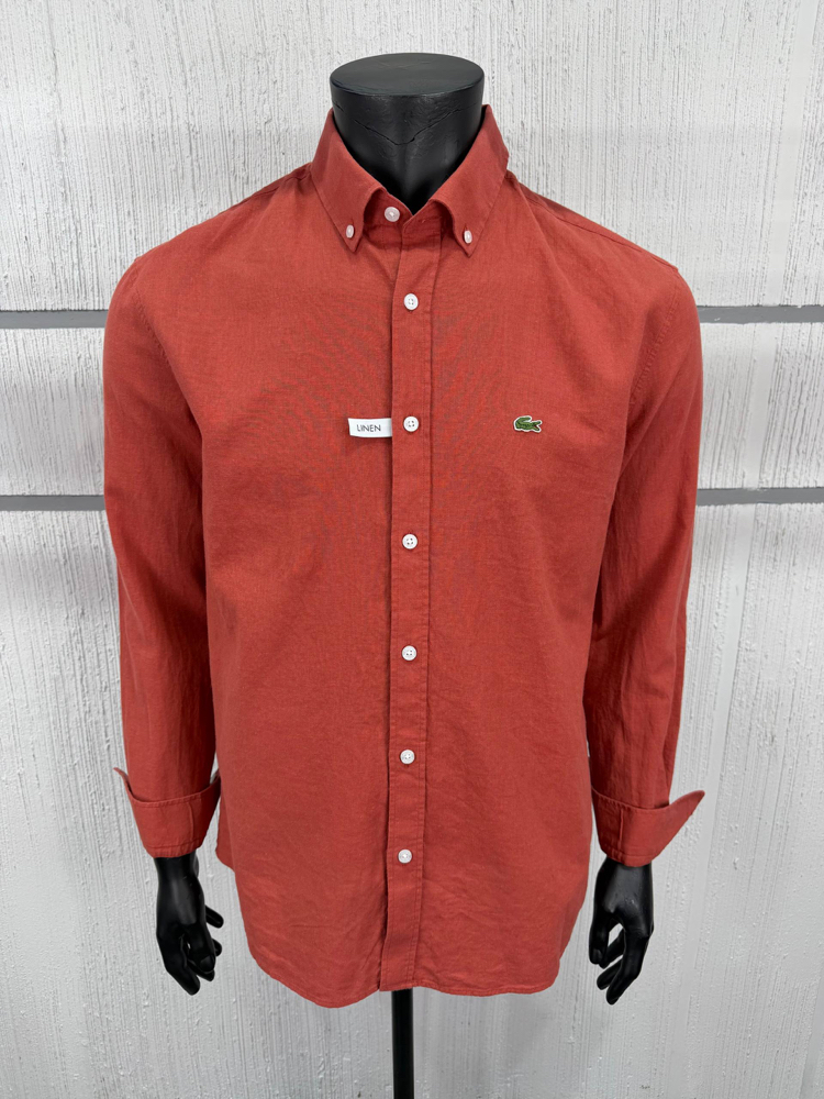 Lacoste Kiremit Keten Regular Gömlek