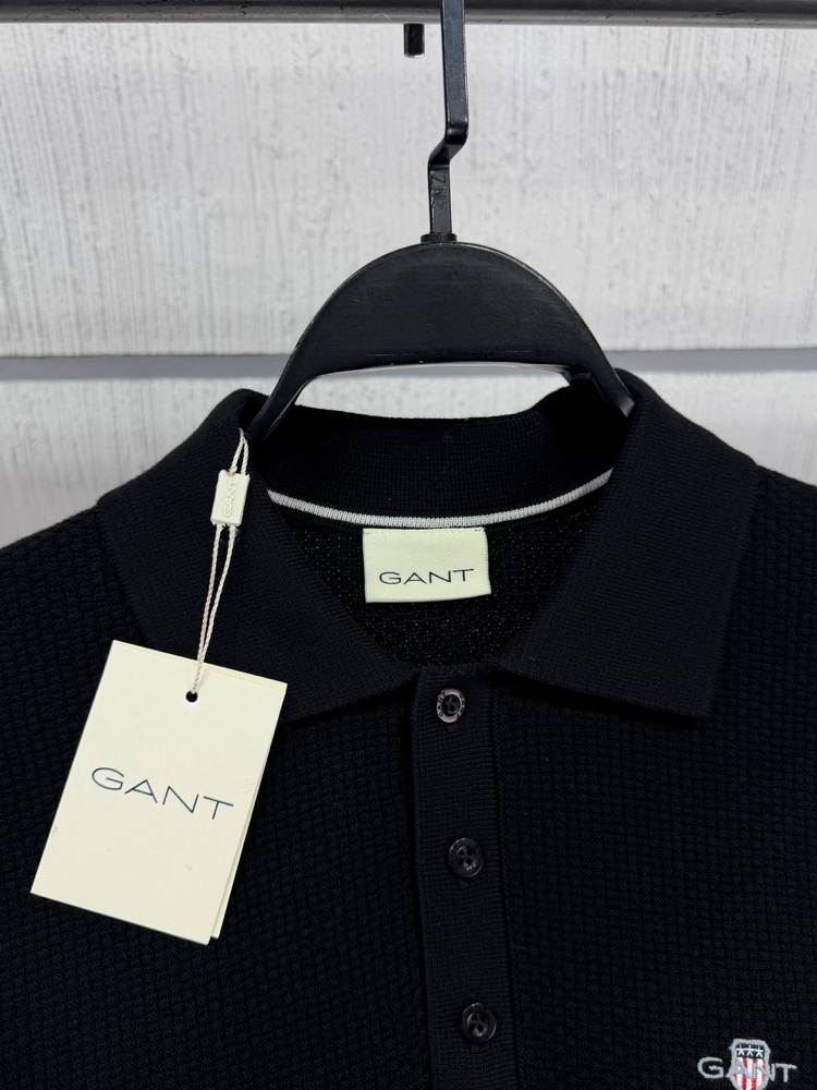 Gant Polo Yaka Siyah Triko T-Shirt