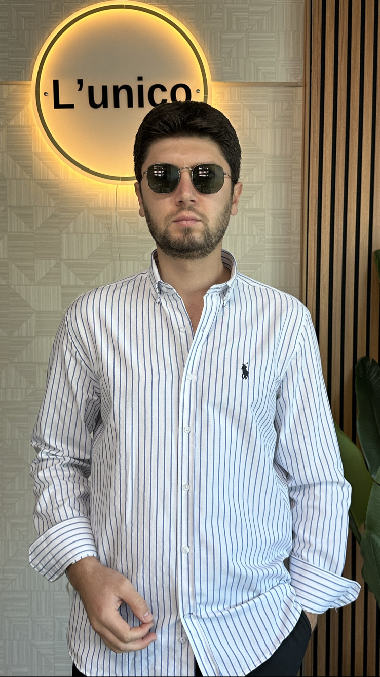 Polo Ralph Lauren Mavi Çizgili Regular Gömlek