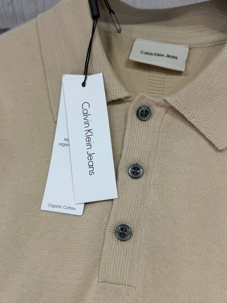 Calvin Klein Triko Bej Polo Yaka Regular Fit T-Shirt