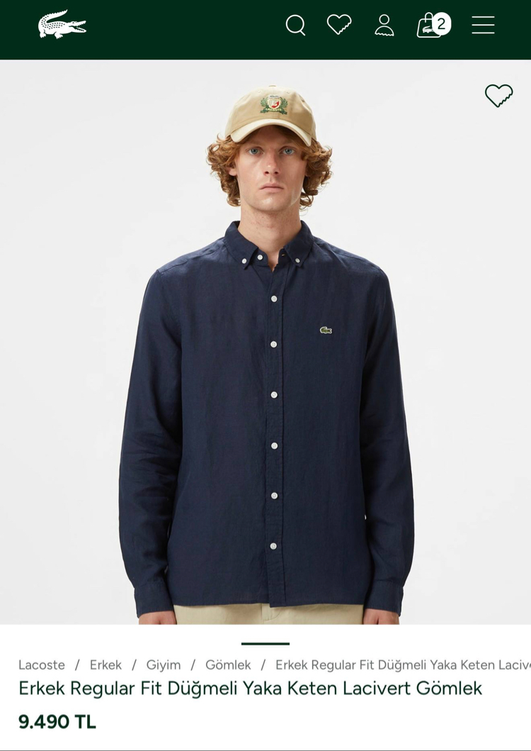 Lacoste Lacivert Keten Regular Gömlek
