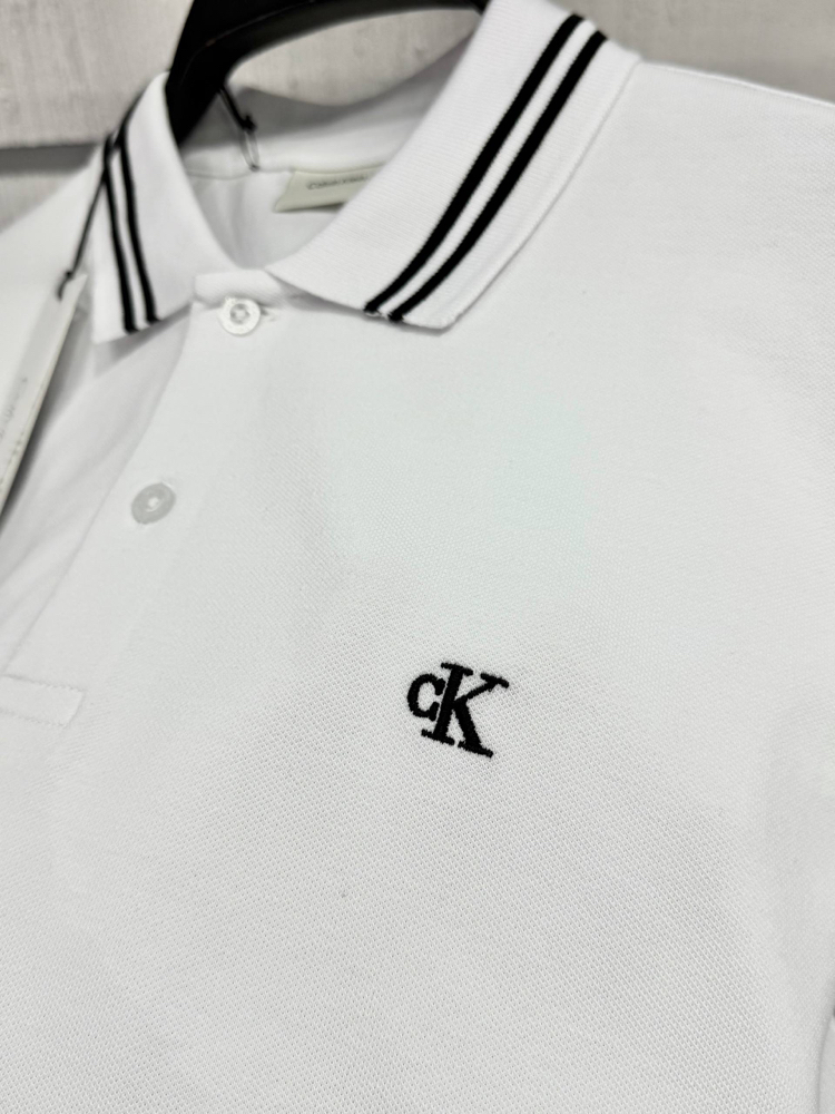 Calvin Klein Beyaz Polo Yaka Regular Fit T-Shirt
