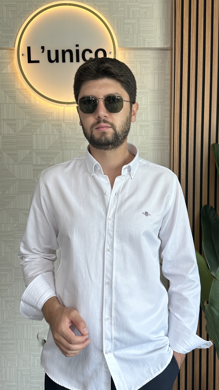Gant Slim Fit Beyaz Gömlek